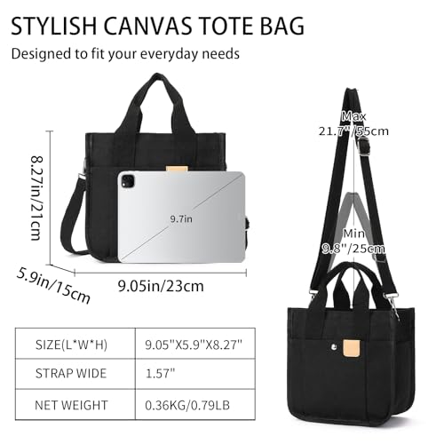 Small Tote Bags for Women Canvas Tote Bag with Zipper miniatura 4
