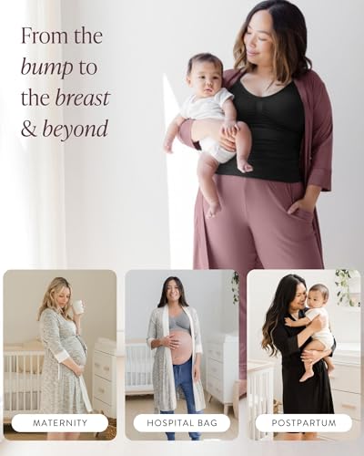 Kindred Bravely Emmaline Maternity & Nursing Robe Hospital Bag/Delivery Essential4