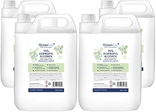 IPA Disinfectant Rubbing Isopropyl Alcohol - 5L Litre - Kills 99% Bacteria, Germs - Sanitiser Sanitizer (Pack of 4)