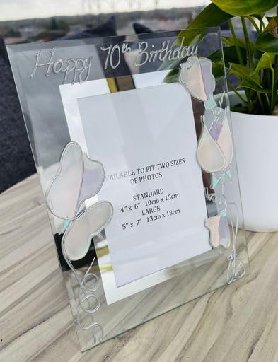 Cadre photo 70e anniversaire grand format 12,7x17,8 cm aux finitions soignées