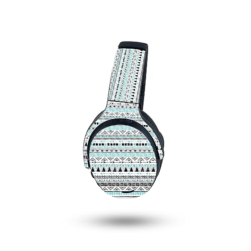 Image of MightySkins Carbon Fiber Skin Compatible with Skullcandy Crusher ANC 2 - Turquoise Tribal | Protective, Durable Textured Carbon Fiber Finish | Easy to Apply