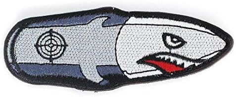 Tactical Military Morale Patch - Voted Best Quality Patches Perfect for Hats, Jackets, Backpacks, and More (Shark Bullet)
