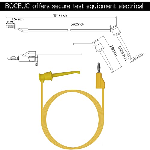 Test Hook Clips 4mm Stackable Banana Plug to Minigrabber Cable Wire Leads for Multimeter Electrical Testing(5 PCS)