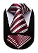 HISDERN Plaid Tie Handkerchief Woven Classic Stripe Men's Necktie & Pocket Square Set (Red & Silver)
