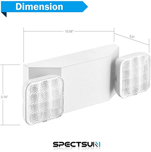 Image of SPECTSUN 10 Pack LED Emergency EXIT Sign Lighting Combo- 120-277V Emergency Exit Lights for Home Power Failure-UL 924 Certified Commercial Emergency Light Fixtures,Ebulb Emergency Power