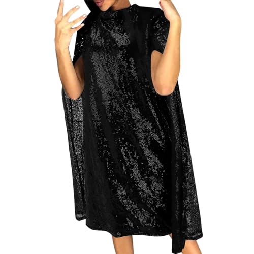 Robe de cocktail poncho femme longue avec col roulé habillé