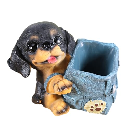 犬の形のペンカップ120x110x75mm装飾樹脂ペンカップデスクペン主催者ボックスメイクアップブラシスタンドオフィスデスクドッグカップ
