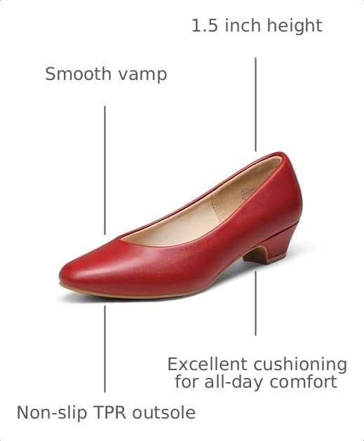 DREAM PAIRS Women's Low Chunky Heel Pump Dress Shoes - Image 4