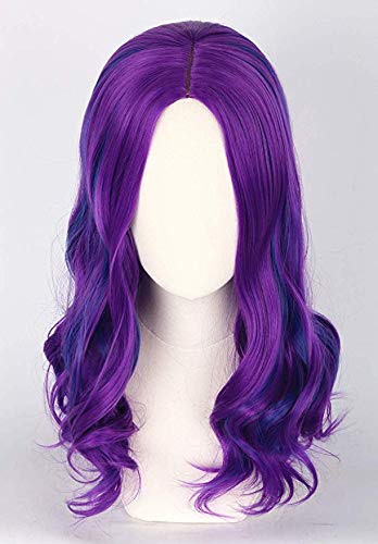 Topcosplay Pruik voor volwassenen dames, blauwe en paarse pruik, carnaval, party, kostuum, Halloween, pruiken