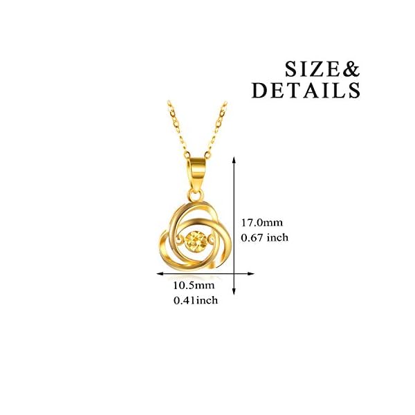 18k Gold Love Knot Pendant Necklace for Women, Real 18 Karat Gold Anniversary Jewelry for Wife, Birthday Gifts for Mother, Present for Her, 18" - Image 4