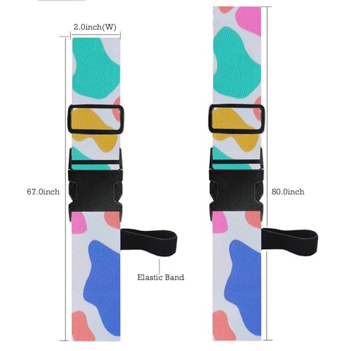 Image of Luggage Straps for Suitcases TSA Approved Easy Pack Organized Suitcase Strap, Luggage Strap, Luggage Belt Strap, Bag Straps for Luggage. Buckle Straps Travel Accessories (Cow Printing)