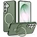STERKER Designed for Samsung Galaxy S26 Case Magnetic Ring Stand [Military Grade Drop Protection][Compatible with Magnetic] Translucent Slim S26, Green