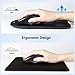 TECKNET Mouse Pad with Wrist Support, Ergonomic Gaming Mouse Pad Pain Relief, Portable Comfortable Mousepad for Computer, Laptop, Office, Home and Travel, Non-Slip Base, Waterproof Surface, Black