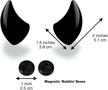 Helmet Flair MagNeatOhz Small Devil Horns for Helmet | Made in USA | Magnetic & Interchangeable Horns for Motorcycle, Bike & Ski Helmets - Pair