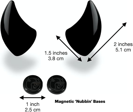 Helmet Flair MagNeatOhz Small Devil Horns for Helmet | Made in USA | Magnetic & Interchangeable Horns for Motorcycle, Bike & Ski Helmets - Pair