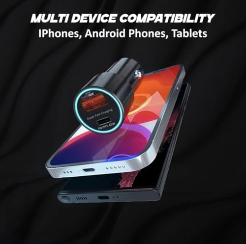 Image of Jaxter High-Speed 125W Car Charger | Qualcomm Certified Turbo Adapter for Smartphones & Tablets