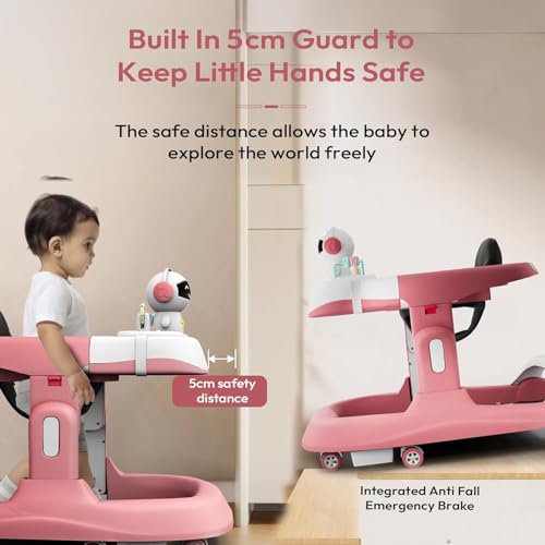 Image of StarAndDaisy Baby Walkers 6-24 Month Boy & Girl /Walker for Baby /Kids 1 Years with Multi Adjustable Height /Multi-Functionne Baby Walker with Music, Toy Tray & Anti-Rollover (Pink)