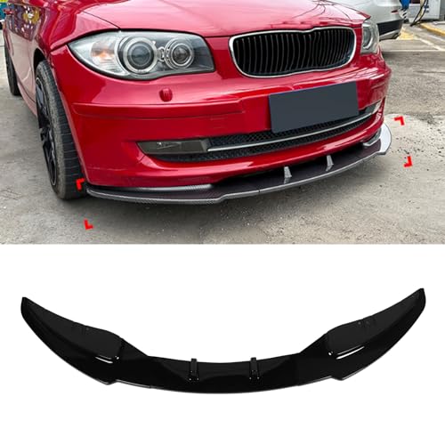 3er-Set Frontbumper-Lip-Spoiler für 1er E81 E82 E87 E88 LCI Standard Edition 2008-2011 (glänzendes Schwarz)