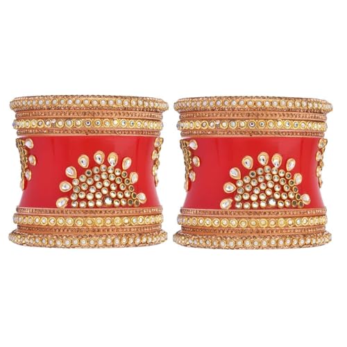 Pulseras indias de boda Efulgenz brazaletes tradicionales de cristal mujer talla 2-6