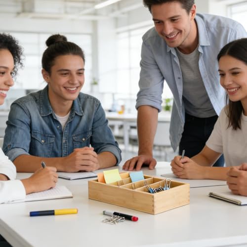 SHUANGBAODALAO Karteikasten A7 aus Holz mit Deckel - 22x12.6x9 cm - Vokabelbox, Lernkarteibox für Karteikarten - Ideal für Schule, Studium & Büro (Karteikarten nicht enthalten)