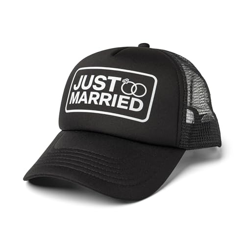 PACIFIC BRIM Women's and Men's Adjustable Cap Mesh Side Panels Trucker Hat - Just Married