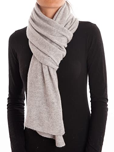 DALLE PIANE CASHMERE - Large écharpe 100% cachemire - Made in Italy - Femme/Homme, Couleur: Gris, Taille unique