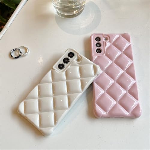 Coque Samsung S22 Plus noire souple et brillante à motif losange - 3