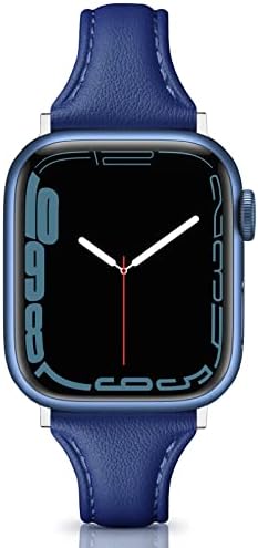 Tuocal Genuine Leather Strap Compatible with Apple Watch Straps 38mm 40mm 41mm, Slim Thin Soft Leather Replacement Strap for Apple Watch iWatch Series 8 7 6 5 4 3 2 1 SE Sports Edition Women