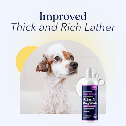 Honest-Paws-Dog-Shampoo-and-Conditioner-Premium-Dog-Wash-for-Allergies-and-Dry-Itchy-Moisturizing-for-Sensitive-Skin-Sulfate-Free-Plant-Based-All-Natural-Oatmeal-Lavender-16-Fl-Oz Honest Paws Dog Shampoo and Conditioner Premium Dog Wash for Allergies and Dry Itchy Moisturizing for Sensitive Skin Sulfate Free Plant Based All Natural Oatmeal Lavender 16 Fl Oz