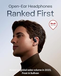 SHOKZ OpenFit 2+ Open-Ear Headphones,Wireless Bluetooth Headset, Dolby Audio Enabled, Comfortable Earbuds with Soft Hooks, 48H Playtime, IP55 Water-Resistant, USB-C & Wireless Fast Charging, Black