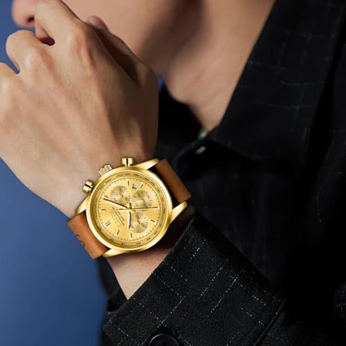 Image of LIGE Mens Roulette Wheel Watches Casino Themed Quartz Analog Watch 3ATM Waterproof Glowing Man Wrist Watches