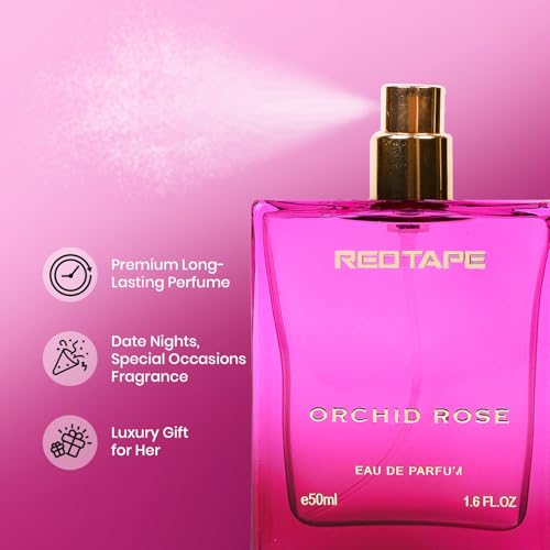 Image of Red Tape Orchid Rose Eau De Parfum for Women 50ML | Long-Lasting Luxury Perfume | Fragrance Spray | Premium Scented Gift for Her