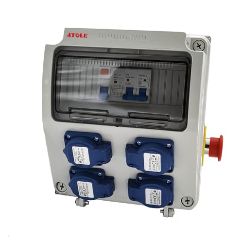 Coffret de Chantier monophasé - 4 Prises NF 2P+T - 50hZ - 16A NF - 250V - 9 modules