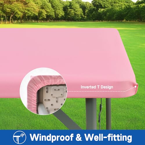 Nacuci Rectangle Polyester Fitted Tablecloth 24x48 in, Windproof Washable by Nacuci - Used condition - Image 3