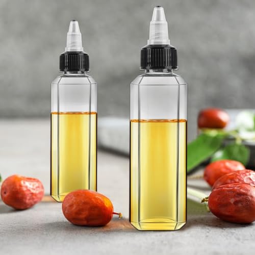 RUGLAMZHIP 6 Stück 100ml Quetschflasche aus Plastik für Öl, Essig