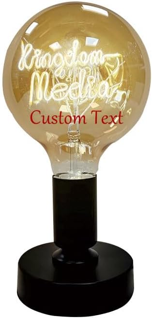 Custom Light Bulb,Personalized Text Decorative Bulb for Home Decor, Bedroom, Living Room 2 Lines of Text
