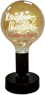 Custom Light Bulb,Personalized Text Decorative Bulb for Home Decor, Bedroom, Living Room (2 Lines of Text)