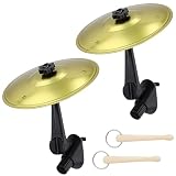 2 Pcs Car Crash Becken, 360° Einstellbar, 2 Drehkopf, mit 2 Mini Schlägel, 14cm Auto Trommel Lüftungsschlitz, Mini Schlagzeug Auto, Car Cymbals für Alle Fahrzeugen Musikliebhaber Fahrunterhaltung