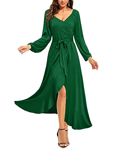 OUGES Womens Wrap Maxi Nursing Maternity Dresses for Photoshoot Baby Shower Pregnancy Dress