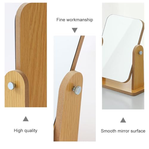 Espejo de mesa Homoyoyo de madera natural giratorio 360° miniatura 5