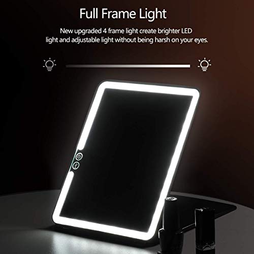 Kedsum Rechargeable Lighted Makeup Mirror With Cover, Led Travel Mirror With Lights, Compact Vanity Mirror With Touch Screen Dimming, With A Magnification Pocket Spot Mirror #TOP4