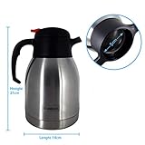 Con interruptor de presión Gamminox termo 1.5L de Acero Inoxidable Botella isotérmica (Doble Pared irrompible para té y café Caliente y frío Color Cromado/Negro