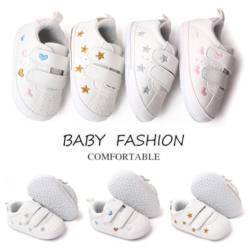 Image of Clowora Baby Boys Girls Shoes Non-Slip Rubber Sole Sneakers Infant First Walking Toddler Crib Shoes Newborn Loafers Flats.