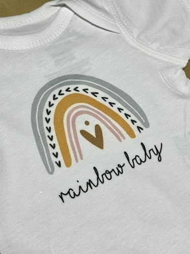 Rainbow Baby Pregnancy Reveal Announcement IVF Infertility Warrior Baby Romper Bodysuit2