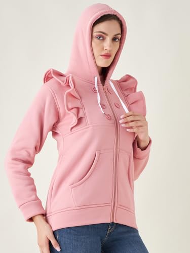 Image of Pivl Women Solid Hooded Casual Jacket For Winter||Winterwear||
