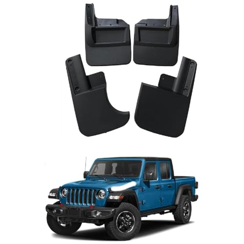 FXQGXOBG 4 Pieces Mud Flaps Fender for Jeep Gladiator Rubicon 2022-2024, Car Front Rear Mudguard Splash Mudflaps Splash Guard Automotive Wheel Exterior Decoration Accessories
