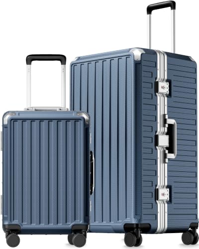 LUGGEX 2-Piece Zipperless Luggage Set, 20/30 Inch, Ocean Blue