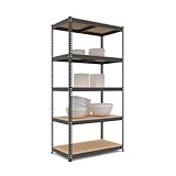 baudim - Metallregal: Flexibles Schraubregal für Lager und Werkstatt. Robustes Stahlregal mit anpassbaren Böden Platzsparendes Lastenregal für effiziente Organisation 180x90x50 - Schwarz