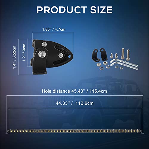 CO LIGHT Led Light Bar Single 44 inch Slim Single Row Lightbar Driving Combo Beam Off Road Fog Work Lights for Truck, Car, Cabin, Boat, ATV, UTV