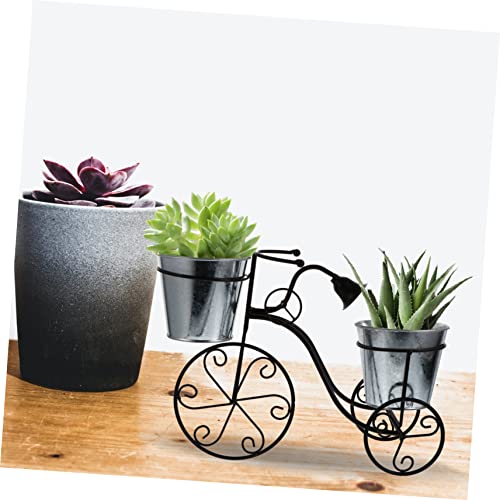 Yardenfun 1Pc Bicycle Stand Nordic Vase Outdoor Decor White Planter Bonsai Metal Wire Flower Pot Rack Plant Stand Metal Bike Shape Flowerpot Holder Garden Decoration Bike Plant Stand Iron #TOP1